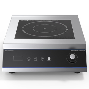 Placa de Cocina Comercial Profesional Delgada de Acero Inoxidable de 3500W con un Solo Quemador y Control Mecánico para Freír - Product Image 1