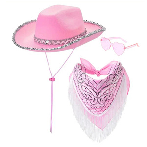 Sombreros <span class=keywords><strong>de</strong></span> <span class=keywords><strong>Vaquero</strong></span> Unisex <span class=keywords><strong>de</strong></span> Fieltro Estilo Western con Pañuelos, <span class=keywords><strong>Accesorios</strong></span> <span class=keywords><strong>de</strong></span> <span class=keywords><strong>Disfraz</strong></span> Texano <span class=keywords><strong>para</strong></span> Adultos, Fiesta <span class=keywords><strong>de</strong></span> Disfraces <span class=keywords><strong>de</strong></span> Invierno - Product Image 3