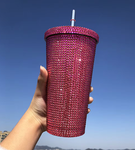 <strong>Luxury</strong> Bling Stainless Steel Tumbler Full Rhinestone Diamond Coffee <strong>Water</strong> <strong>Bottle</strong> with Lids for Parties and Office Use - Product Image 6