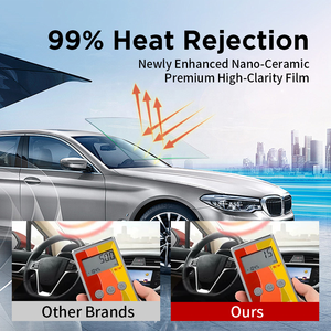 فيلم نوافذ السيارات المقاوم للأشعة فوق البنفسجية من مادة PET مع خيارات شفافة/مظللة ومقاومة للخدش، يوفر حماية 99% من الأشعة فوق البنفسجية ولفة للحفاظ على الداخلية - Product Image 2