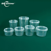 Transparante wegwerp plastic beker met tamper evident sluiting, van PP, voor salade, sushi & noedels, food grade verpakking
