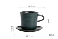 Ensemble tasse et soucoupe en porcelaine de style rétro personnalisable avec plateau - Compatible lave-vaisselle et micro-ondes pour café et décoration intérieure