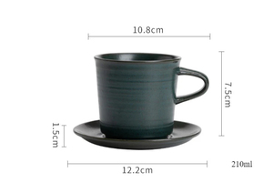 Ensemble tasse et soucoupe en porcelaine de style rétro personnalisable avec plateau - Compatible lave-vaisselle et micro-ondes pour café et décoration intérieure - Product Image 6