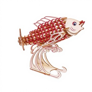 Puzzle 3D in Legno Personalizzato Koi, Giocattolo Fai-da-Te, Prodotto Creativo Artigianale <span class=keywords><strong>Temu</strong></span> - Product Image 1