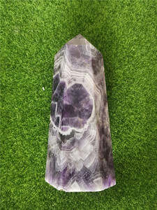 Commercio all'ingrosso Naturale Lucido di Grandi Dimensioni Viola Chevron Punto di Guarigione Cristalli Pietre Viola Ametista Torri Per La Decorazione - Product Image 6