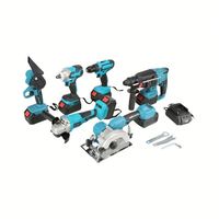 Ensemble d'outils électriques sans fil de style MkT, kit combiné OEM, batterie au lithium sans balais, boîte à outils en plastique