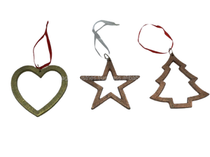 Corazón rojo de METAL con diseño de línea blanca, adorno colgante de decoración de Navidad, METAL de alta calidad - Product Image 2