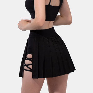 กระโปรงเทนนิสพลีทแบบ 2-in-1 คุณภาพสูงสำหรับผู้หญิง ชุดออกกำลังกาย วิ่ง โยคะ รับทำโลโก้ OEM ชุดกีฬาผู้ใหญ่ ผ้าไนลอน - Product Image 4