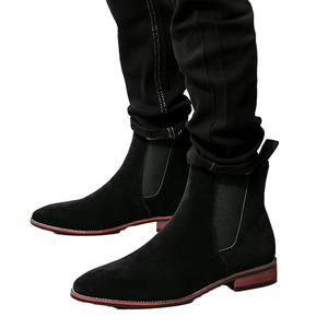 2025 Men's Chelsea Business Boots High Quality Faux Suede Upper Solid Pattern All Seasons Ankle Height Pointed Toe Rubber <b>Insole</b> - Product Image 4