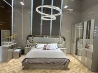 Ensemble de meubles de chambre à coucher King Size au design moderne et simple avec rangement, idéal pour les appartements, ensemble de chambre à coucher en bois de luxe avec 4 tiroirs