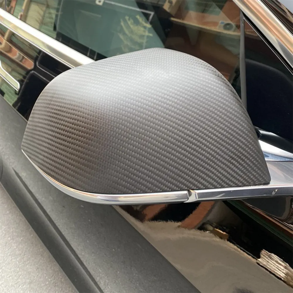 2 pièces accessoires de voiture, couverture en Fiber de carbone mate pour Tesla modèle 3 Style OEM, housses de miroir de porte 2017-2020