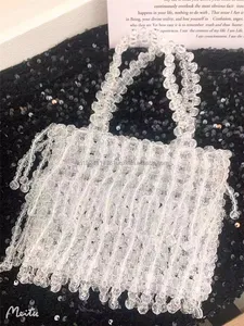 Bolsa de mão e bolsas de luxo para mulheres, bolsa de mão de mão com contas personalizadas de fábrica para festas e festas, ideal para noite