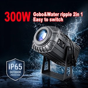 <span class=keywords><strong>Projecteur</strong></span> Gobo <span class=keywords><strong>LED</strong></span> Commercial 300W à Effet Vague d'Eau avec Zoom, Construction en Alliage d'Aluminium Classé IP65 pour Éclairage Publicitaire - Product Image 2