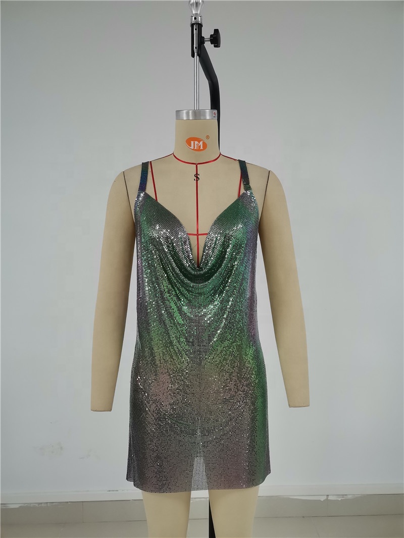 Strappy V-Neck Gold Sequin Mini Dress for Women | Perfect Party Night Club  Wear | Wholesale Options Available