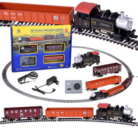 Set Kereta Api Listrik Lokomotif Uap Klasik Skala 1:87 Dengan Pengontrol dan Rel untuk Model Kereta Api