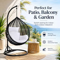 Fauteuil suspendu œuf en rotin pour extérieur, avec support, pour salon, patio, balcon, jardin - Vente en gros, personnalisable