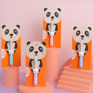 Cepillo de dientes para niños, diseño de panda, cerdas suaves, 3-6 años, cepillo de dientes manual para niños - Product Image 1