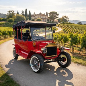 Zhenda 2026, Auto Eléctrico Vintage para Bodas y Turismo, Rojo Clásico de Lujo, Techo Abierto, 1 Año de Garantía, Superventas - Product Image 5