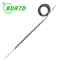 Capteur de température M12 PT100/PT1000 à ressort de compression, fil blindé, pour contrôleur de température