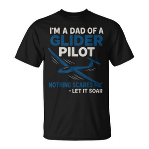 T-shirt « Fier papa d'un pilote de planeur » à manches courtes, col rond, impression numérique, pour homme adulte, motif avion de vol en altitude - Product Image 2
