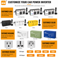 Convertidor de Corriente de 200W, Onda Sinusoidal Modificada, 12V a 220V DC/AC, Adaptador de Corriente para Auto con Doble USB y Tipo-C, Inversor de 200 Vatios para Auto