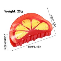 YJL NOUVEAU Pince à Cheveux en Acrylique Faite à la Main en Forme de Pamplemousse pour Femme, Accessoire de Mode Coréen pour Filles