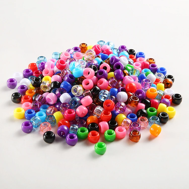 Wholesale Plastic Pink Jewelry Black Bag Green DIY Red White Heart Blue Acrylic Key Crystal Craft Loose packing Pony Beads