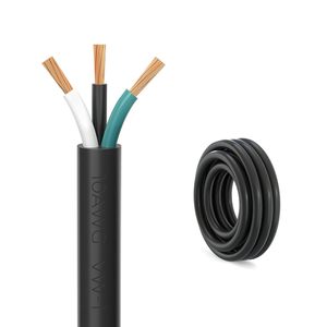Cable de Alimentación de Cobre Puro Trenzado de 3 Conductores, Calibre 10 (SJTW 300V), Aislamiento de PVC, Cable de Extensión para Exteriores - Product Image 1