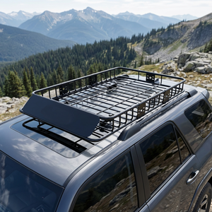 Iron Roof Rack Basket Universal 51x36 Inch 5'' High 200LBS Capacity SUV 4WD Luggage Carrier with <b>Clamps</b> - Product Image 1