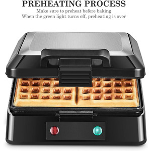 AIFA 4 rebanadas cuadradas belgas sin goteo máquina para hacer gofres belgas 1200W Hash Browns Snacks con fácil limpieza WAFFLE MAKER - Product Image 2