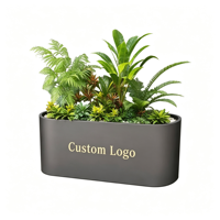 Jardinière en acier au carbone thermolaqué anti-rouille, grande jardinière en métal pour l'extérieur, idéale pour la présentation en vitrine de magasin.