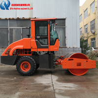 Compacteur vibrant à roue en acier de 4 tonnes Mini rouleau compresseur automatique avec cabine Utilisé Condition Drum Roller Motor As Core Component
