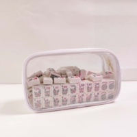 Cadeaux personnalisés écologiques pour les joueurs de Mahjong, sac en PVC blanc pour jetons de Mahjong, sacs transparents avec fermeture éclair et poignée
