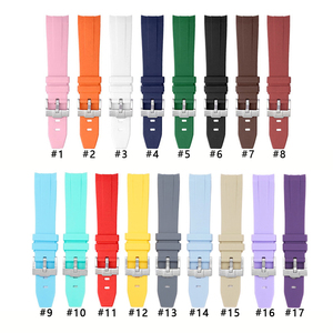 Bracelet de montre en caoutchouc TPU HUANLONG 20/21 mm à extrémités courbées, bracelet de plongée luxueux et durable avec boucle ardillon en acier inoxydable - Product Image 6