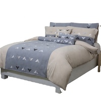 King size housse de couette en microfibre ensemble de literie 100% polyester broderie housse de couette ensemble de housse de couette de luxe