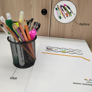 Оптовая продажа, черная металлическая проволочная сетка, подставка для карандашей, подставка для ручек, настольный органайзер, канцелярские принадлежности - Product Image 3