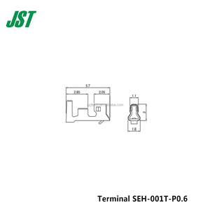 Jst Molex 2 Pin Brass thiết bị đầu cuối dây để hội đồng quản trị kết nối 2.5 mét Pitch nữ hình chữ nhật hình dạng mô hình SEH-001T-P0.6 - Product Image 6