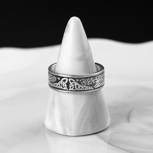 New Creative Style 316L Stainless Steel Men's Cuff <b>Bracelet</b> and Ring Viking Celtic Knot Tree of Life <b>Bracelet</b> Retro Jewelry <b>Set</b> - Product Image 6