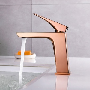 Grifo Monomando de Latón <span class=keywords><strong>en</strong></span> Oro Rosa para Lavabo, Montaje <span class=keywords><strong>en</strong></span> Cubierta, Mezclador de Agua Fría y Caliente, Moderno para Baño y Hotel - ¡Gran Oferta! - Product Image 1