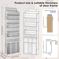 Organisateur de porte pliable à 5 niveaux, grand rangement pour chambre d'enfant, décoration de chambre, indispensables, panier à couches, rangement de vêtements pour bébé