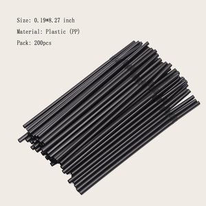 Disposable Eco-Friendly Recyclable Black Custom Bar Accessories Camping <b>Drinking</b> Plastic <b>Straws</b> - Product Image 2