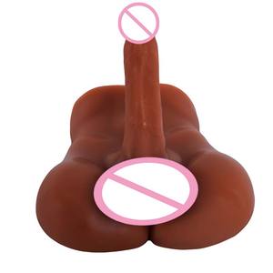 7,7 lb Braun mit großem <span class=keywords><strong>Dildo</strong></span> Fleischige Sex puppe Männliche und weibliche Masturbation puppe Sexspielzeug für Männer Halbkörper - Product Image 3