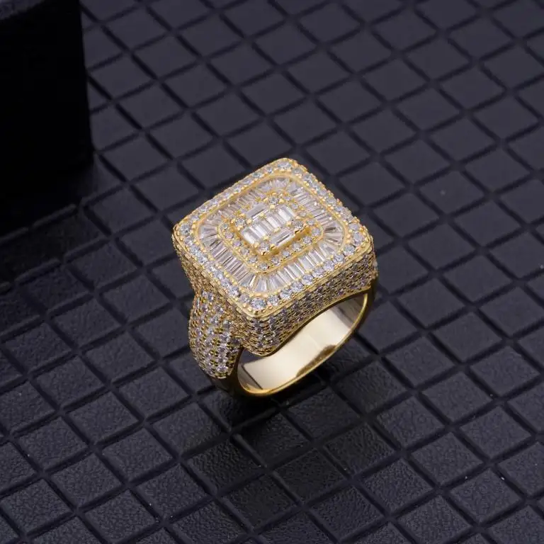 ファッションジュエリーサウジゴールドジュエリーリングホット販売メンズリング高級ダイヤモンドリング