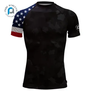 Homens PURE Atlético Camisetas de Compressão Correndo Slim Fit Camisetas Base-Camada Quick Dry- Fit Workout Manga Curta Camisas