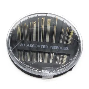 Black Round Dial 30pcs Sewing Needles Household Steel Pins Large Eye Gold Tail Hand Sewing Needle