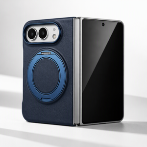 Étui de téléphone magnétique en cuir PU avec support rotatif et protection de la charnière pour iPhone Fold Samsung FOLD8/7/6 Flip 8/7/6 - Product Image 2