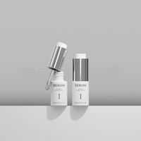 Flacon compte-gouttes en verre borosilicate plat de 5 ml/10 ml/15 ml pour huiles essentielles, avec logo personnalisé et emballage en boîte sérigraphiée pour les soins de la peau