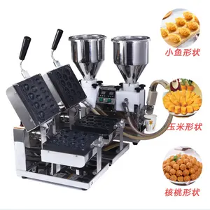 Korean Style Manual Snapper 304 Stainless Steel Mirror Panel Waffle Maker