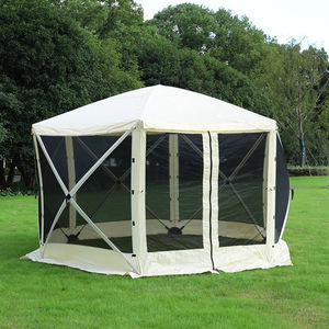 Tente cloche en toile Oxford coupe-vent à montage rapide pour 4-6 personnes, abri familial/commercial imperméable avec piquets hexagonaux - Product Image 3