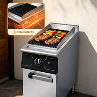 Barbecue au gaz JUSTA avec base en acier inoxydable pour restaurant, 5000-10000W, garantie 1 an